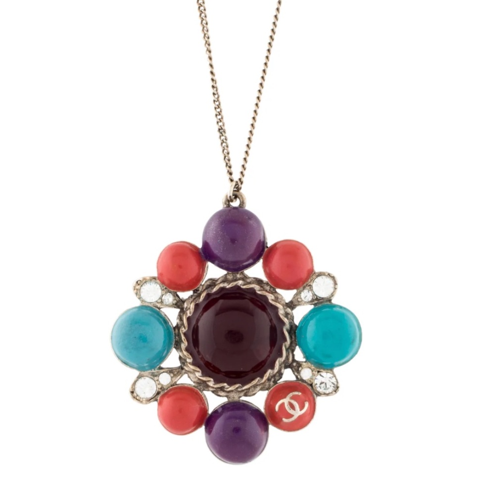Chanel Enamel & Strass Pendant Necklace - Picture 5 of 10
